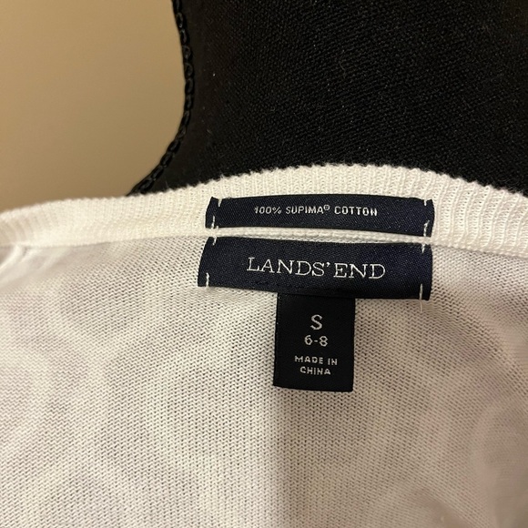 Land’s End Sweater Taupe & White, size Small - Picture 2 of 3